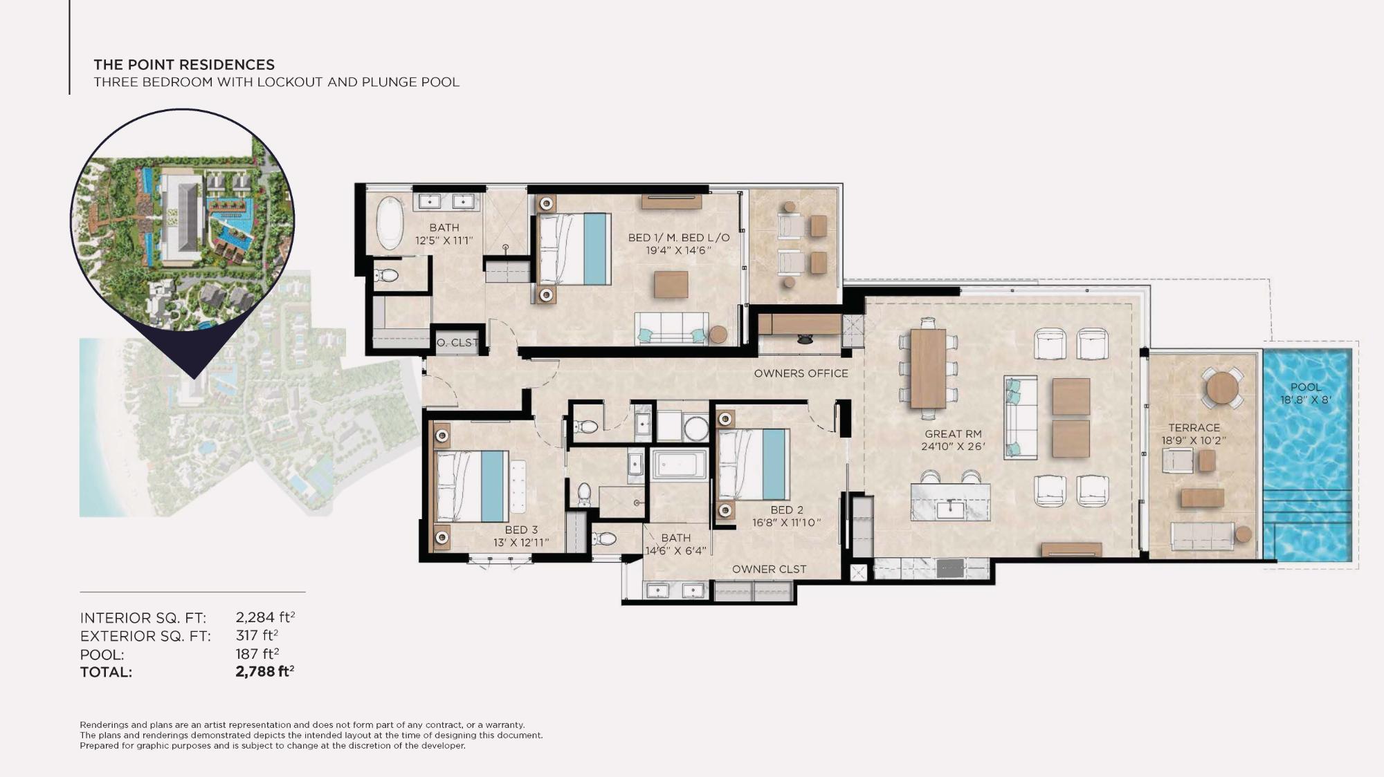 THE POINT - 3BR WITH LOCKOUT