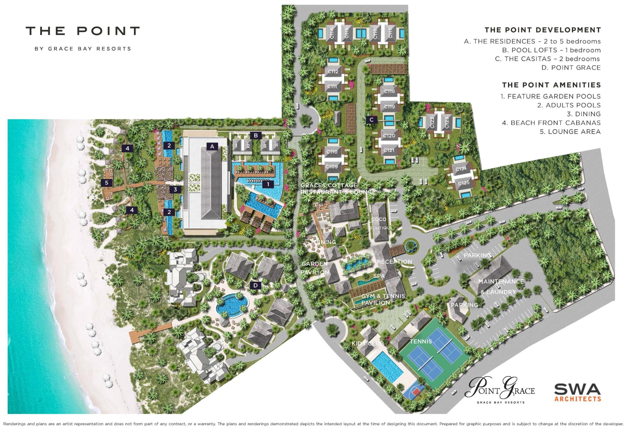 2BR THE POINT Beach level with plunge pool
